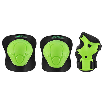 Set de pernuțe de protecție pentru patine, încheietură, cot și genunchi, verde, S