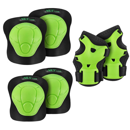 Set de pernuțe de protecție pentru patine, încheietură, cot și genunchi, verde, S