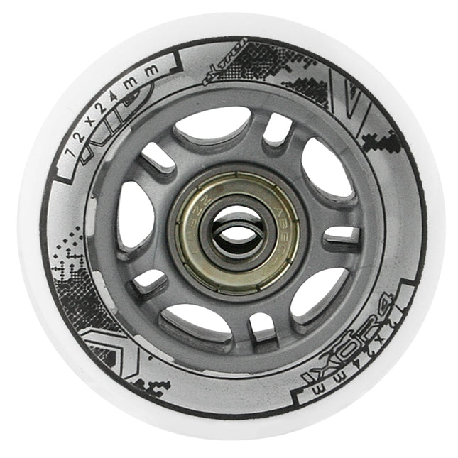 Roți pentru skateboard 72x24 82A alb, set de rulmenți ABEC-7