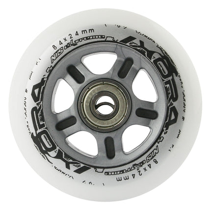 Skateboard Wheels 84x24 82A, Transparent, ABEC-7 Bearings Set