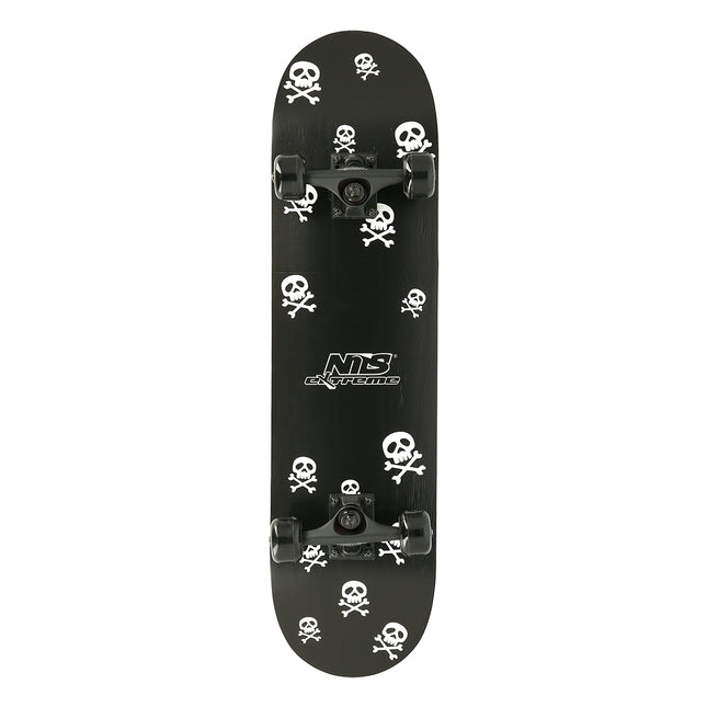 Skateboard cu design cranii, punte durabilă