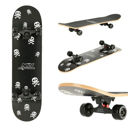Skateboard cu design cranii, punte durabilă