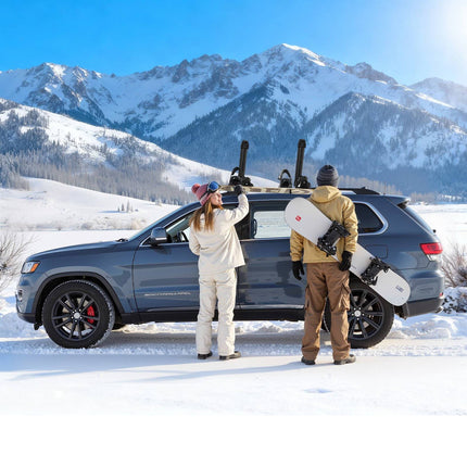Ski and Snowboard Roof Rack, Lockable, 4 Skis or 2 Boards