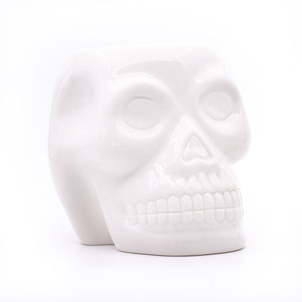 Lampă de parfum tip tealight cu craniu, difuzor de aromă ceramic