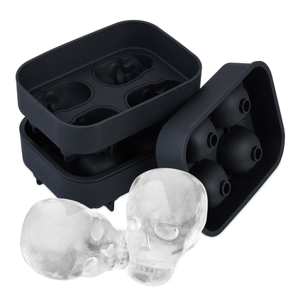 Set de 2 tavi pentru cuburi de gheata craniu