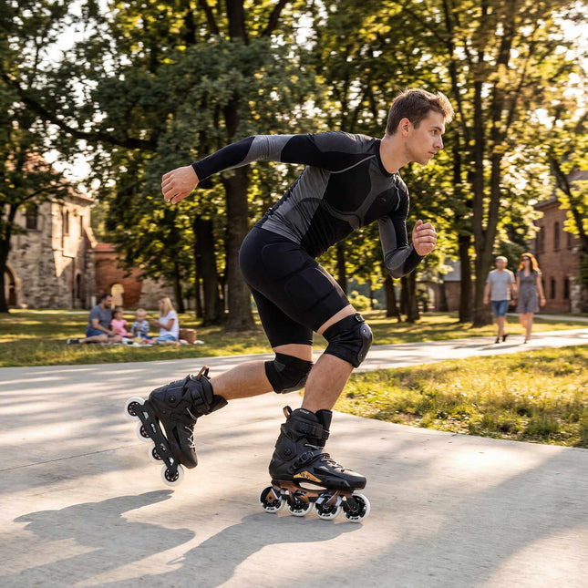 Role Slalom Inline, Negre, Mărimea 47, Roți 80mm
