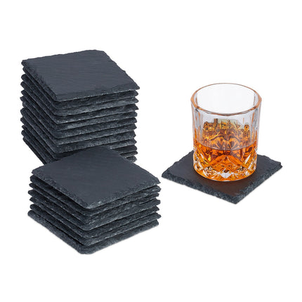 Set de suporturi din ardezie, 20 buc, 10x10 cm