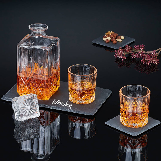 Set de 16 suporturi din ardezie, 10x10 cm, pătrate