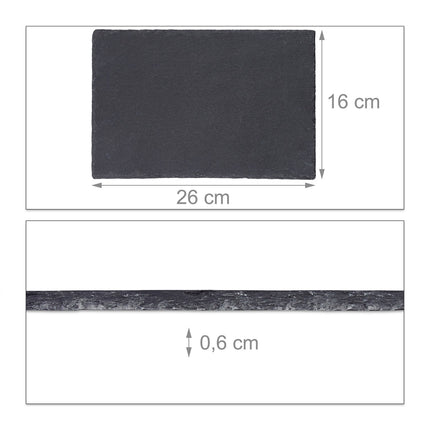 Set de 4 farfurii de servire din ardezie, 26x16 cm