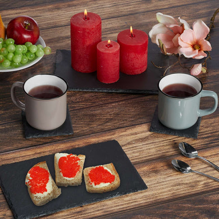 Set de 4 farfurii de servire din ardezie, 26x16 cm