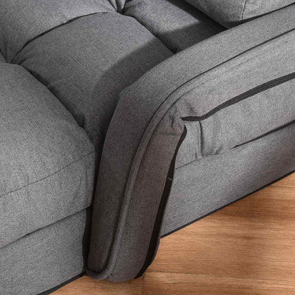 Sleeper Chair, 5-Way Adjustable, Dark Grey Linen-Look