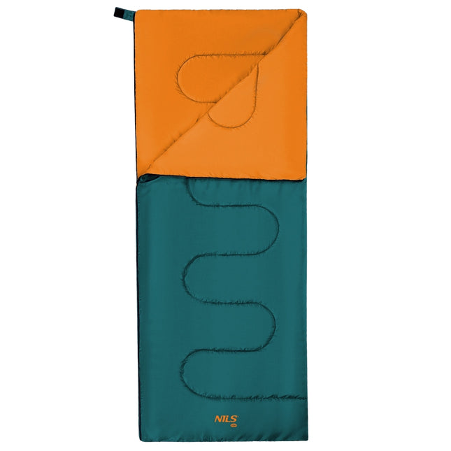 Sac de dormit, verde-portocaliu, usor, compact