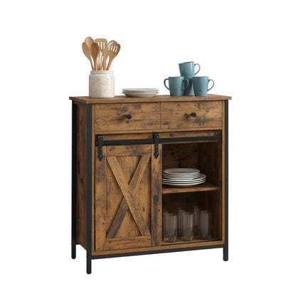 Bufet cu uși glisante – Design rustic, depozitare care economisește spațiu