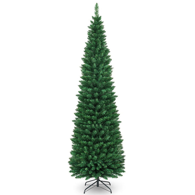 Slim 210 cm Artificial Christmas Tree, PVC, Green