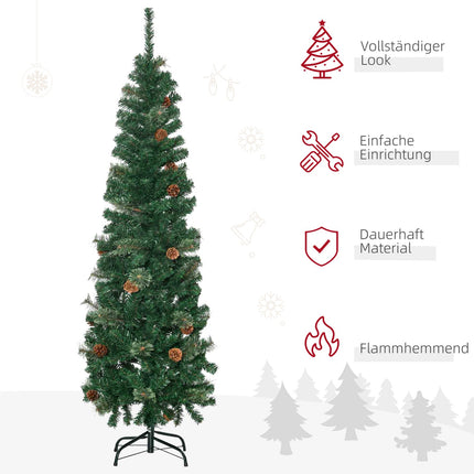 Brad Artificial Subtire, 165 cm, Verde, Utilizare In Interior