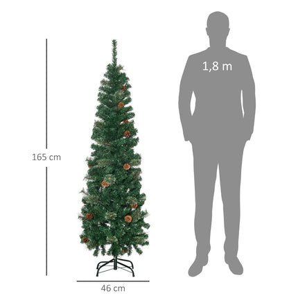 Brad Artificial Subtire, 165 cm, Verde, Utilizare In Interior