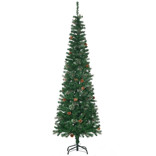 Brad de Crăciun artificial subțire, verde, 195 cm, pentru interior