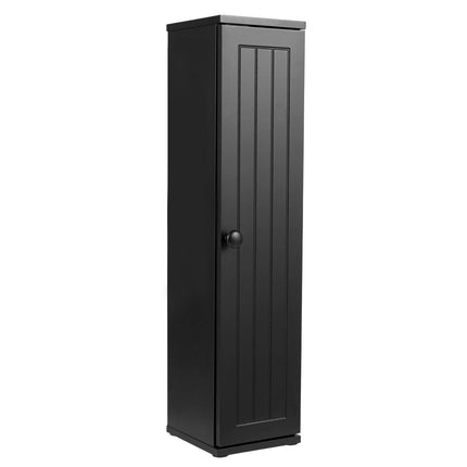 Dulap de baie subțire, negru, lățime 16 cm, 3 rafturi