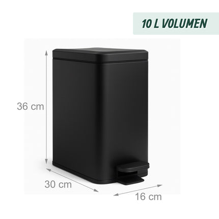 Coș de gunoi subțire cu pedală, 10L – Închidere silențioasă, design hands-free