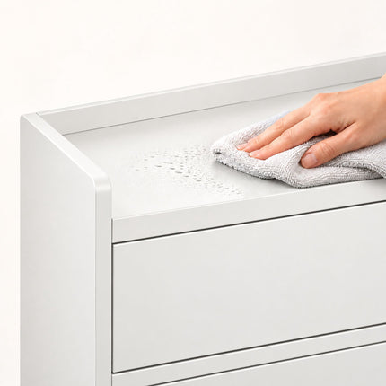 Slim Shoe Cabinet with 4 Tilt-Out Compartments and 2 Flaps, White, MDF
