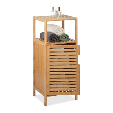 Slim bathroom cabinet made of bamboo
