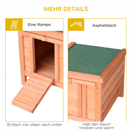 Căsuță pentru animale mici cu rampă, lemn rezistent la intemperii, verde