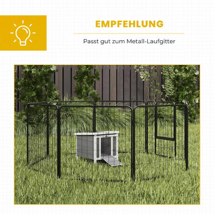 Small Animal Hutch with Ramp and Opening Roof, Fir Wood, Grey, 51x42x43 cm
