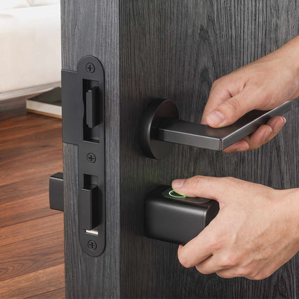 Smart Door Cylinder 5-in-1 with Fingerprint and App Unlock, NFC Card, Black