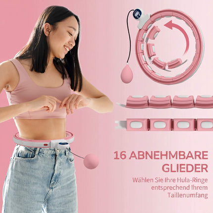 Cerc inteligent Hula Hoop cu minge ponderată, 16 legături reglabile