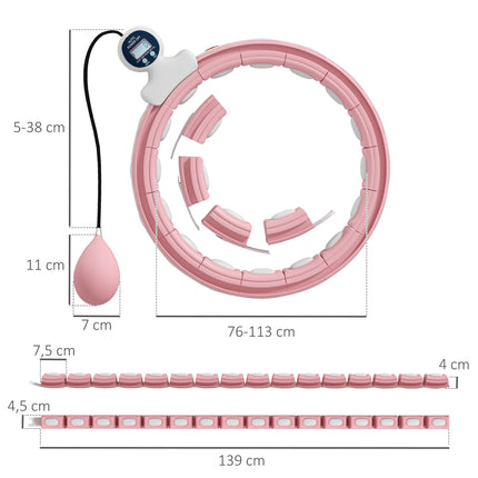 Cerc inteligent Hula Hoop cu minge ponderată, 16 legături reglabile