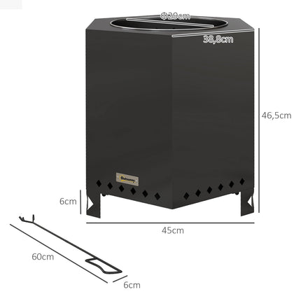 Masa Fara Fum Foc Cos Metal Negru Poker Gradina Camping Patio