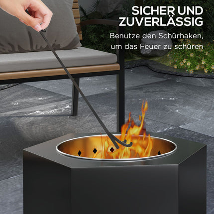 Masa Fara Fum Foc Cos Metal Negru Poker Gradina Camping Patio