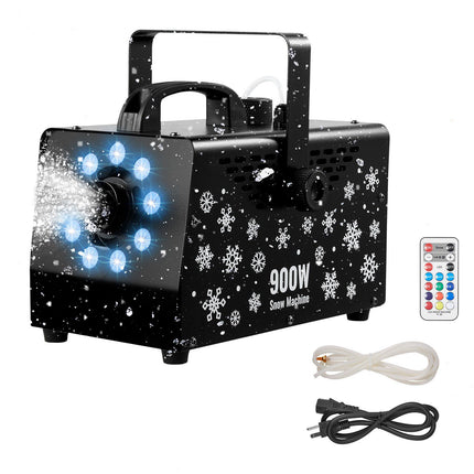 Snow Machine 900W with LED Light, Remote, 1L Tank