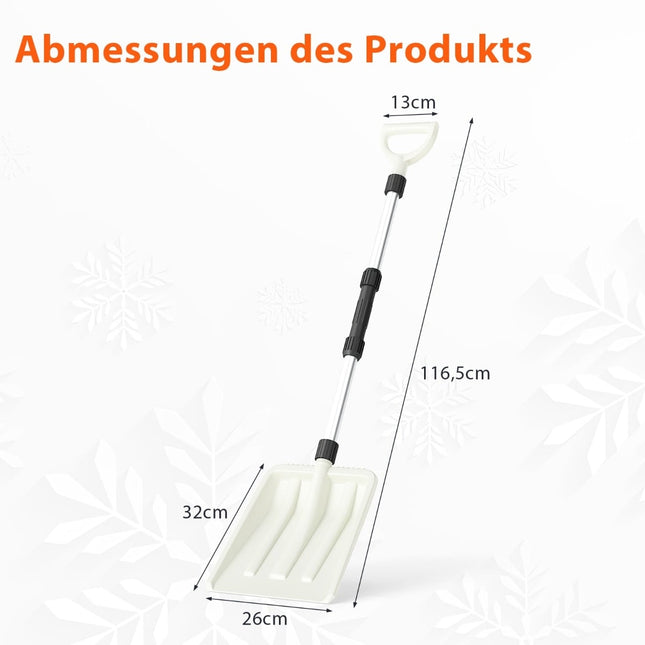 Lopată de zăpadă cu lățime de 26 cm, mâner ergonomic din aluminiu
