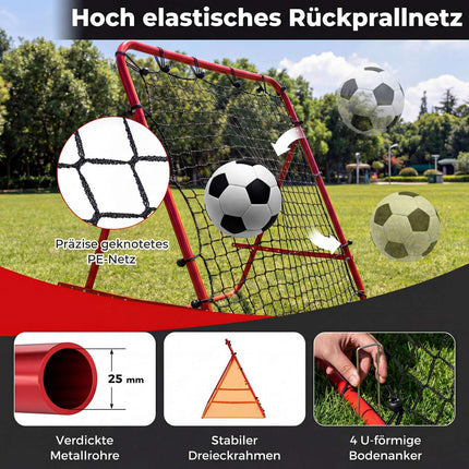 Plasă de fotbal cu 5 unghiuri reglabile, 100x100 cm