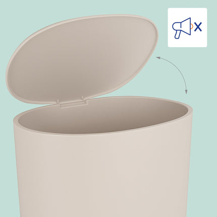 Coș de gunoi cu pedală de baie cu închidere silențioasă, 7 l, plastic