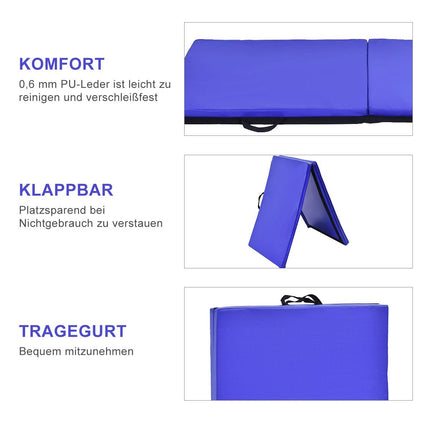 Covoraș moale covoraș de gimnastică covoraș de yoga covoraș pliabil covoraș de gimnastică 180x60x4cm - albastru