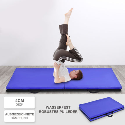 Covoraș moale covoraș de gimnastică covoraș de yoga covoraș pliabil covoraș de gimnastică 180x60x4cm - albastru