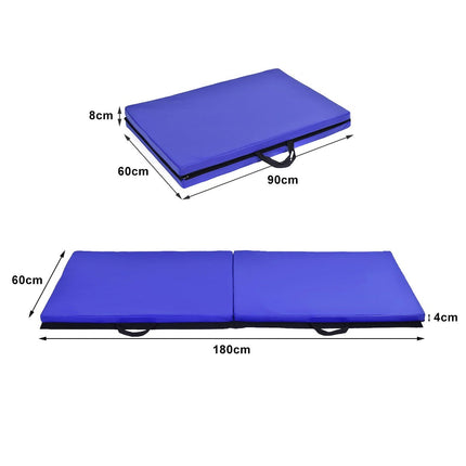 Covoraș moale covoraș de gimnastică covoraș de yoga covoraș pliabil covoraș de gimnastică 180x60x4cm - albastru