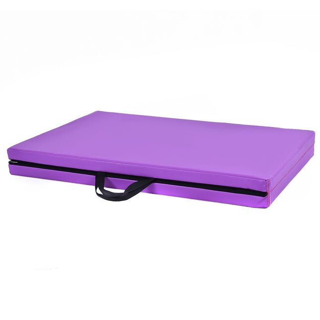 Soft floor mat gymnastics mat yoga mat folding mat gymnastics mat 180x60x4cm - purple