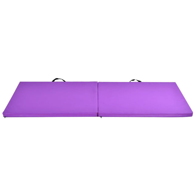 Soft floor mat gymnastics mat yoga mat folding mat gymnastics mat 180x60x4cm - purple