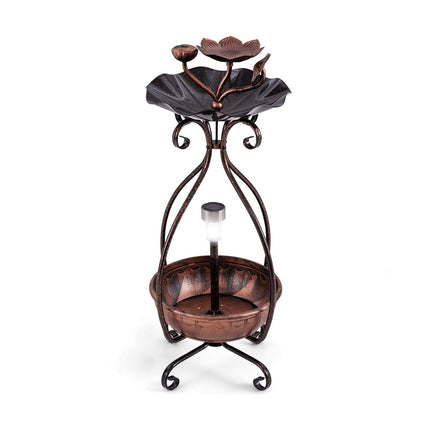Baie solară pentru păsări cu hrănitoare și jardinieră - Design Bronz Lotus
