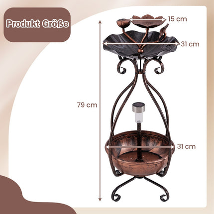 Baie solară pentru păsări cu hrănitoare și jardinieră - Design Bronz Lotus