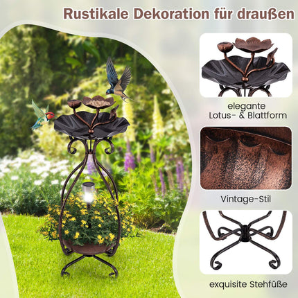Baie solară pentru păsări cu hrănitoare și jardinieră - Design Bronz Lotus
