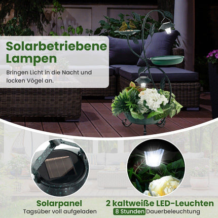 Baie solară pentru păsări cu lumină, hrănitor și jardinier, bronz