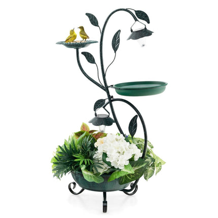 Baie solară pentru păsări cu lumină, hrănitor și jardinier, bronz