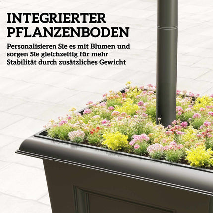 Lampă solară de grădină cu înălțime reglabilă și jardinieră