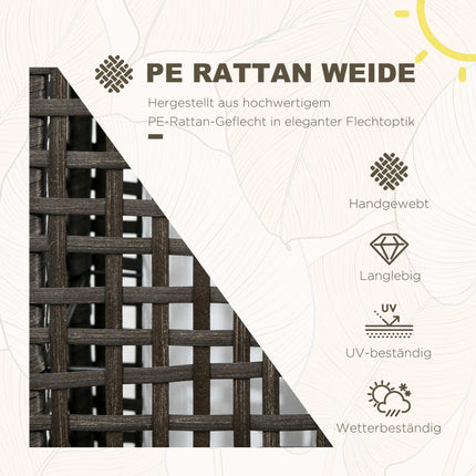 Felinar solar de grădină, LED, design din ratan, pornire/oprire automată