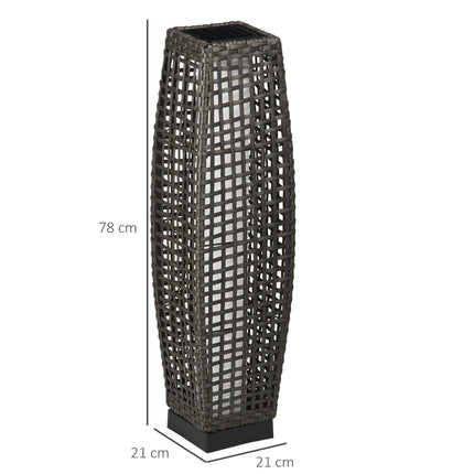 Felinar solar de grădină, LED, design din ratan, pornire/oprire automată