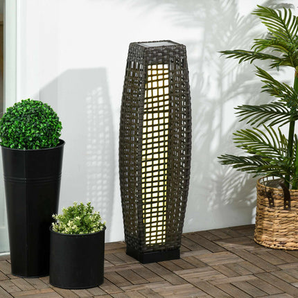 Felinar solar de grădină, LED, design din ratan, pornire/oprire automată